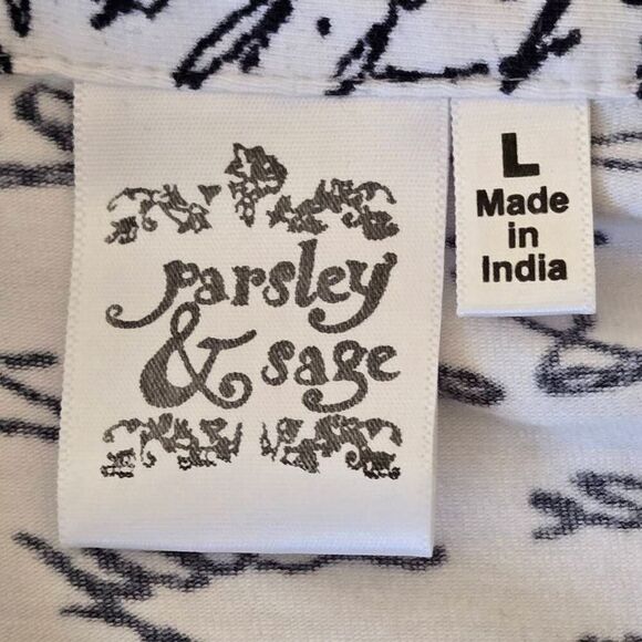 Parsley and Sage Womens Graphic Print 1/4 Zip Shirt Mini Dress Black White Large - Picture 2 of 12